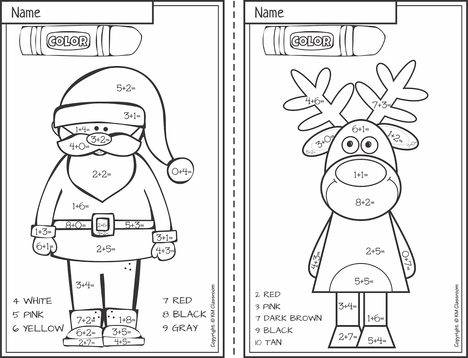 color by number addition worksheet pdf