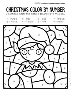 color by number christmas worksheet