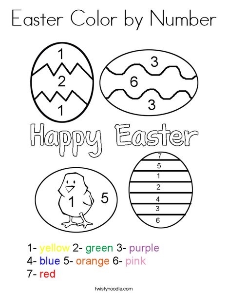 Easter Color by Number Coloring Page - Twisty Noodle