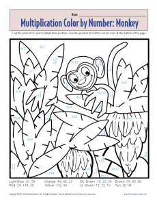 color by number math worksheet