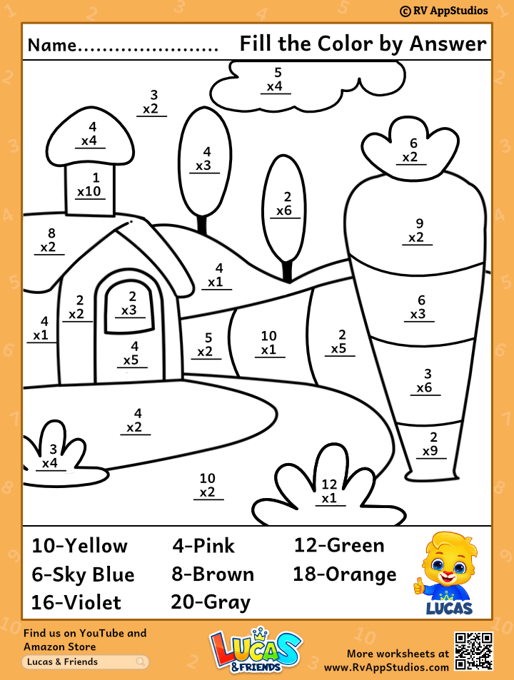 Multiplication Coloring Worksheets | Color by Number