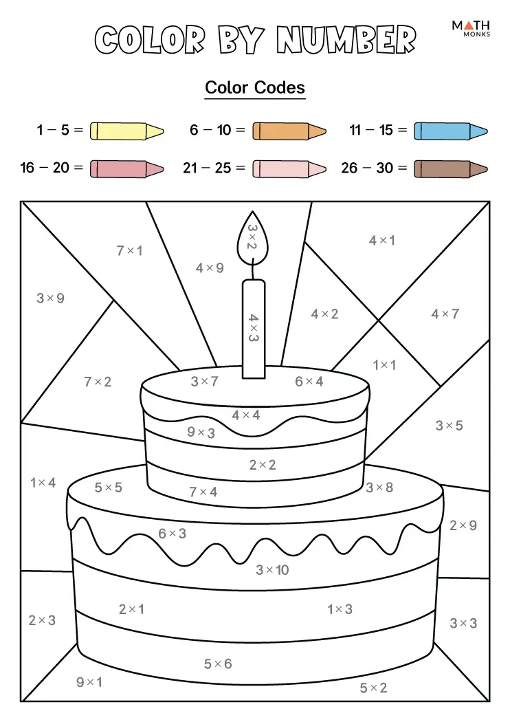 color by number multiplication worksheet free