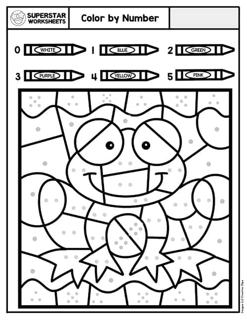 color by number printable worksheet