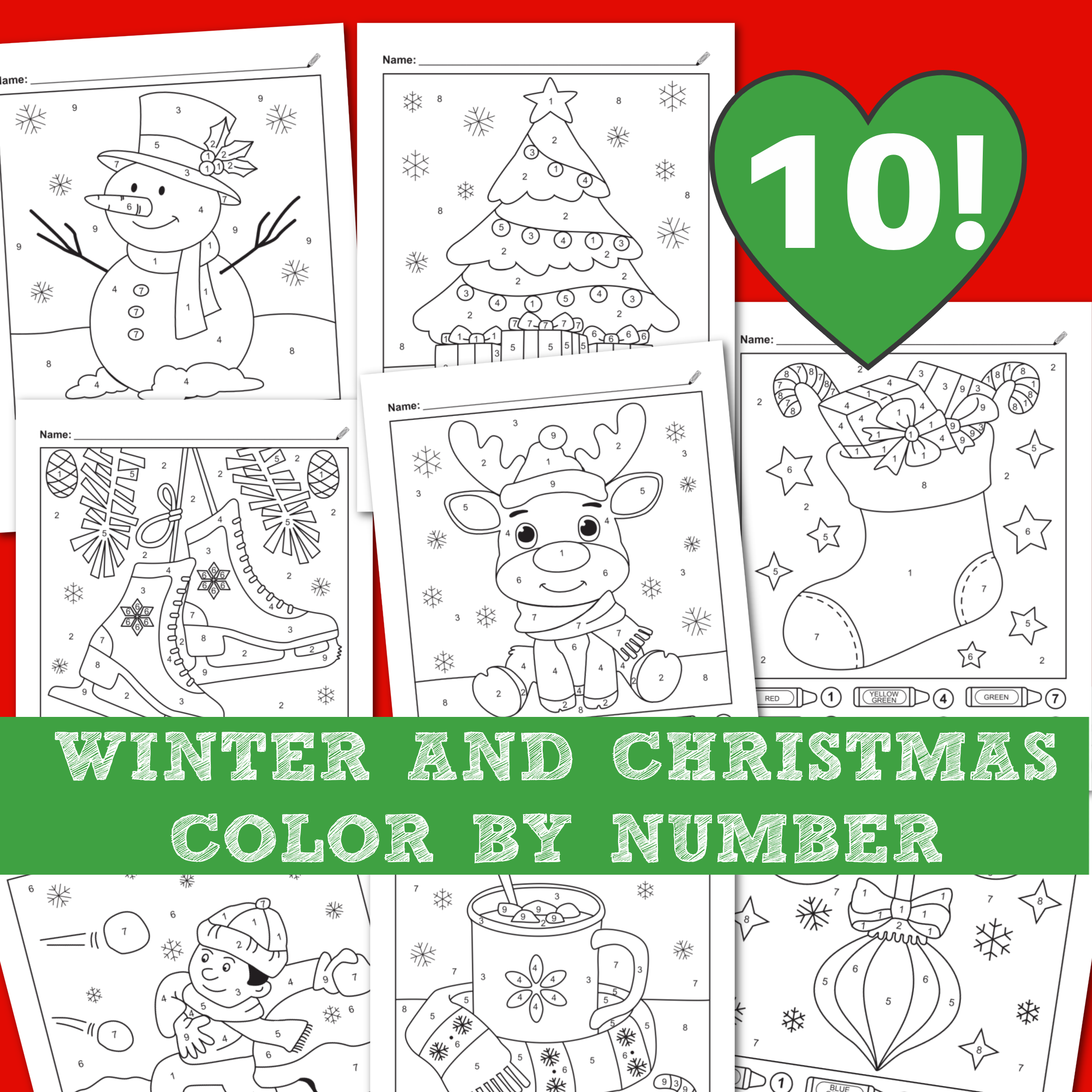 color by number printable worksheet