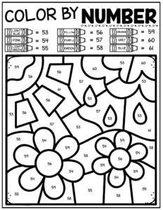 color by number worksheet for first grade