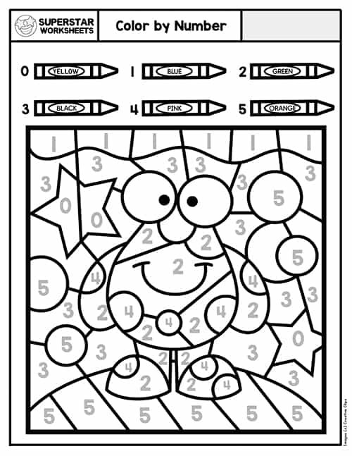 color by number worksheet for preschool