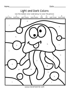 color by number worksheet for preschool