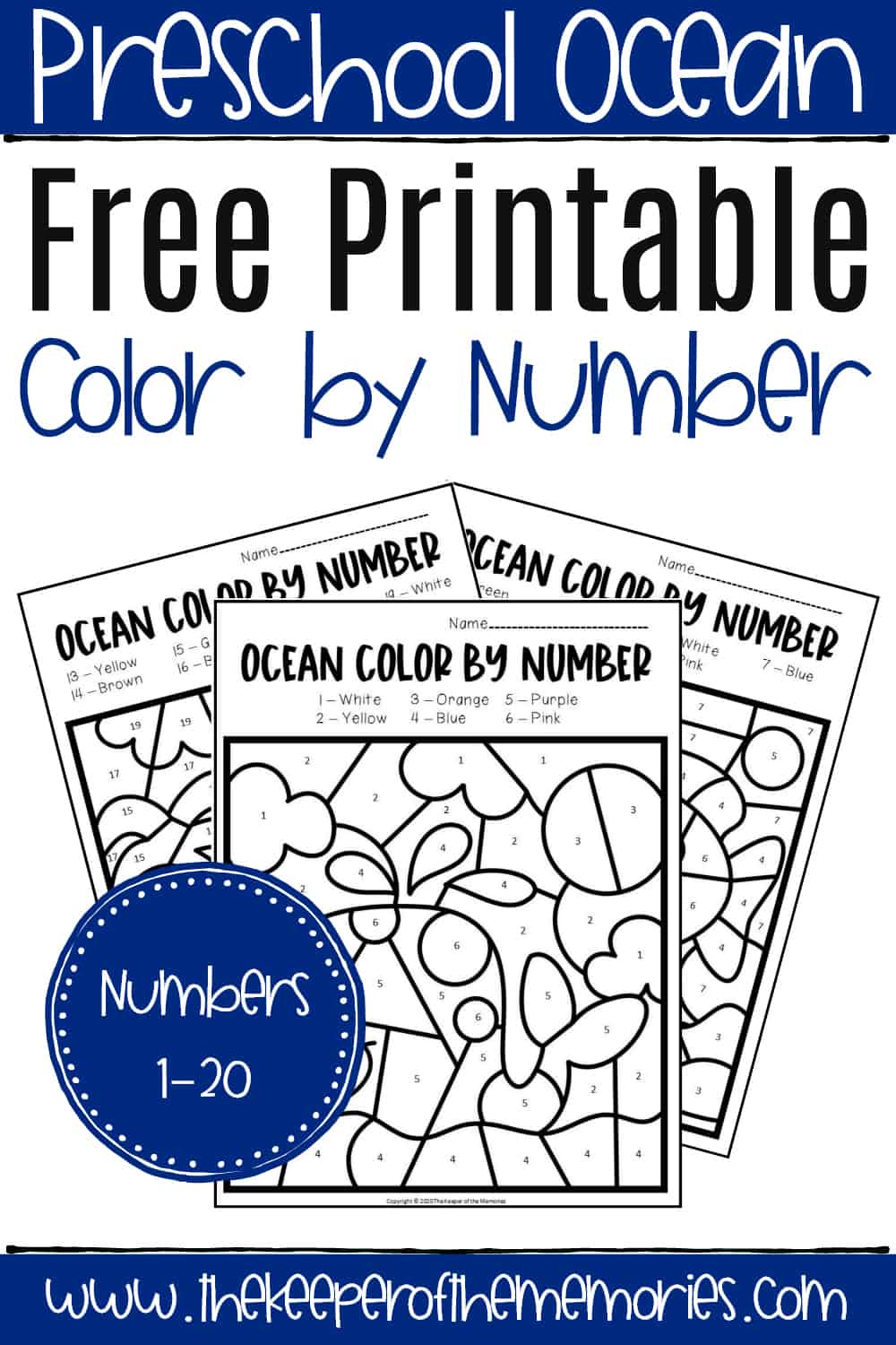 color by number worksheet for preschool