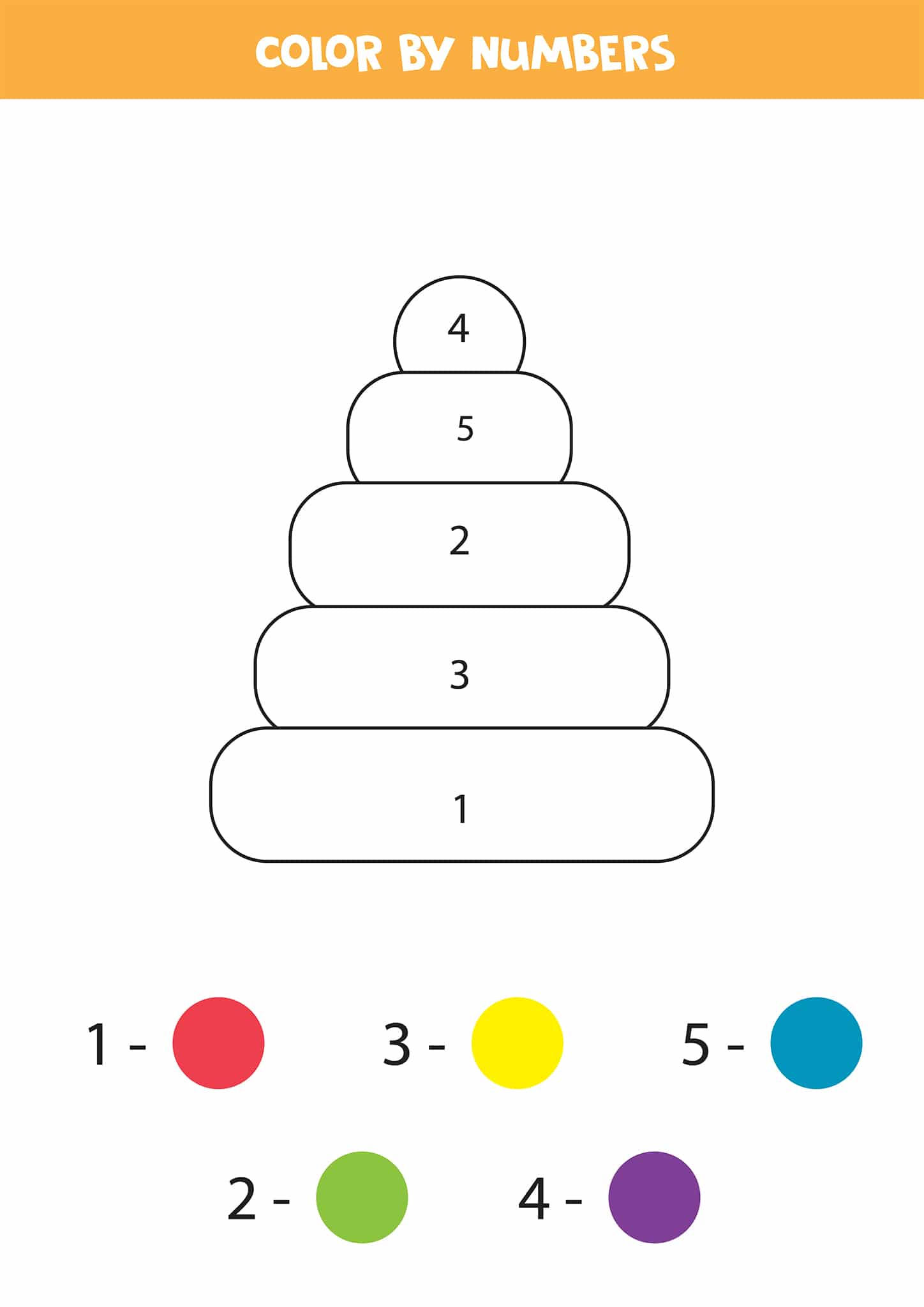 color by number worksheet for preschool