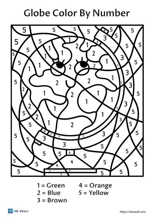 29 free PDF color by number printables - ESL Vault