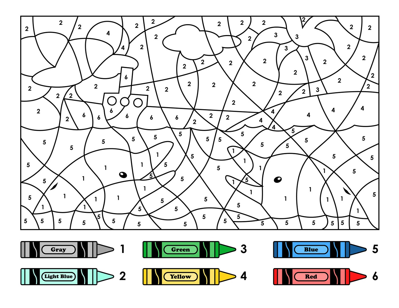 color by number worksheet preschool