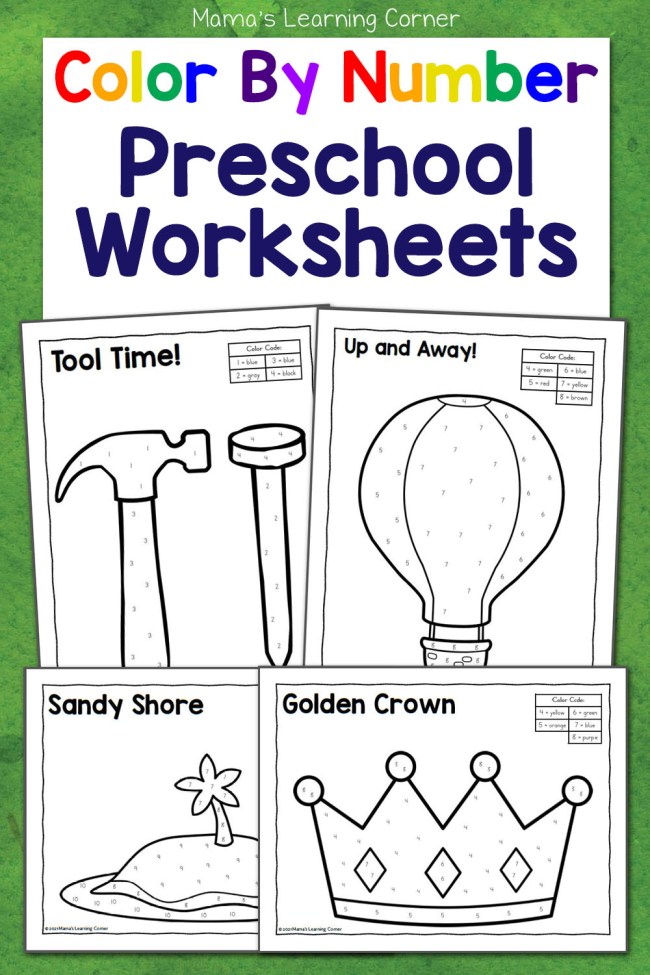 color by number worksheet preschool