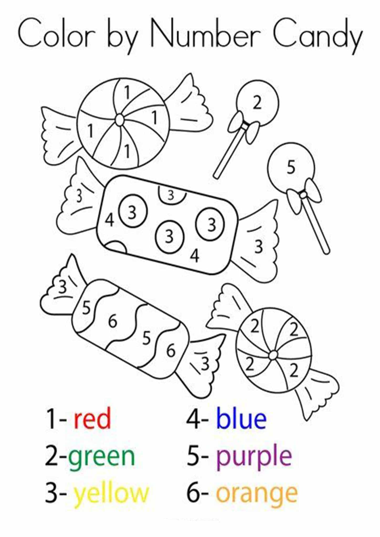 color by number worksheet printable