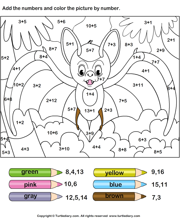 color by sum worksheet