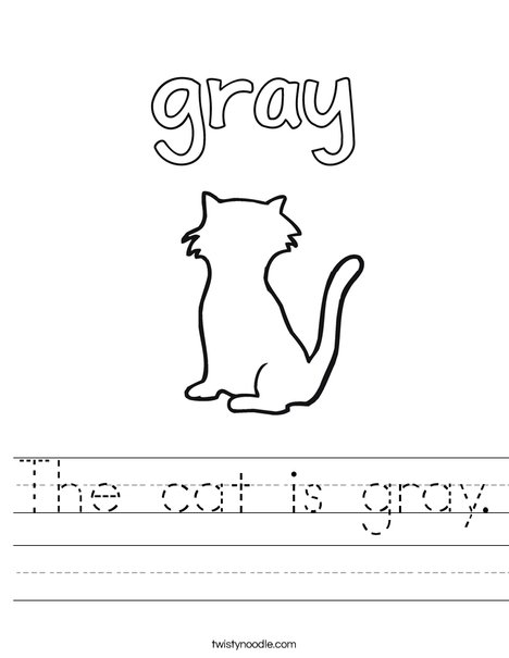 The cat is gray Worksheet - Twisty Noodle