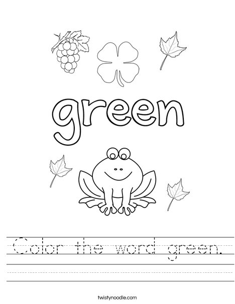 color green worksheet
