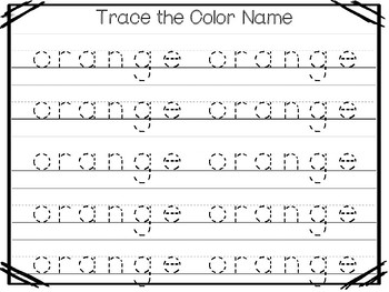 color orange worksheet preschool