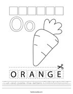 color orange worksheet preschool
