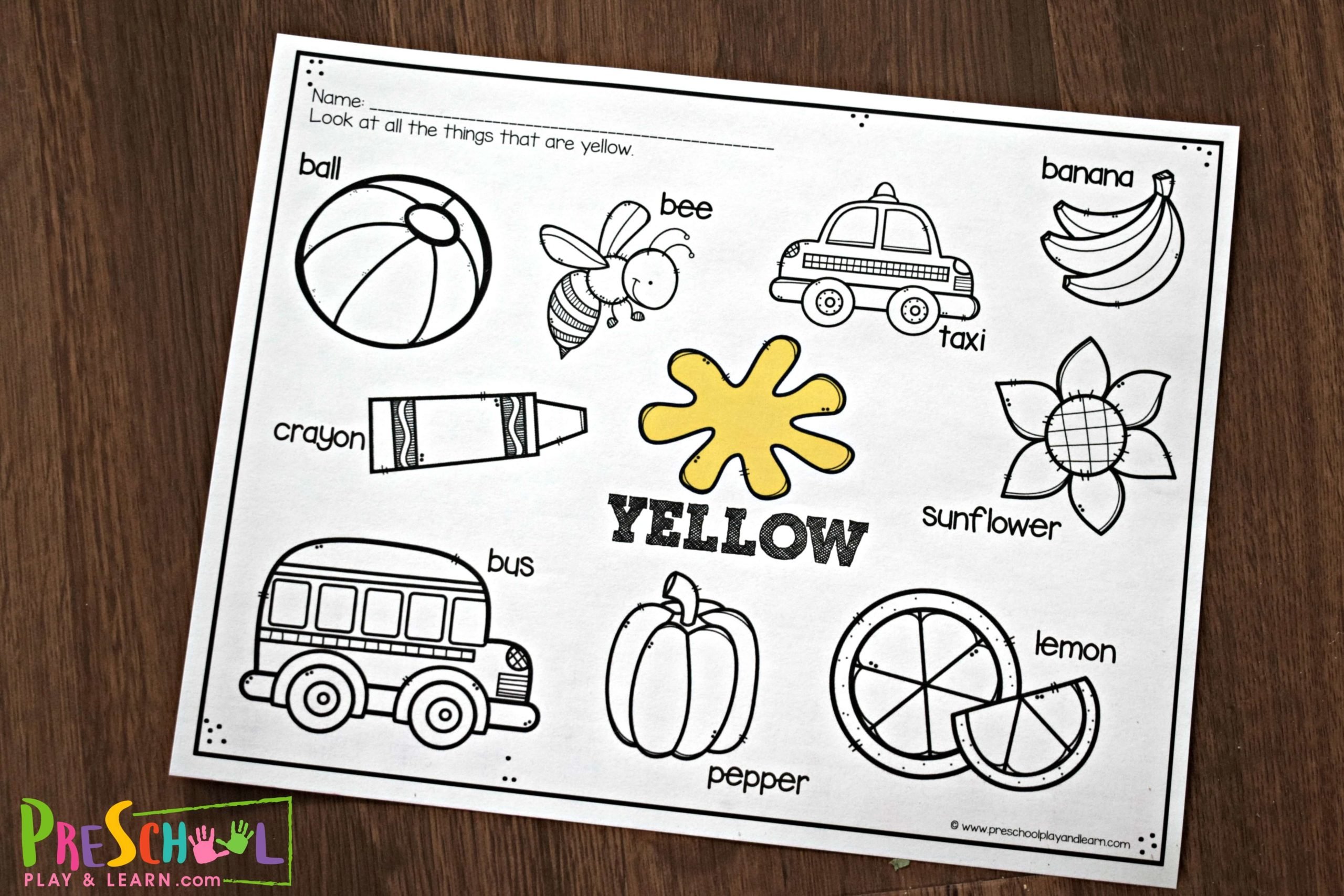 FREE Printable Color Worksheets for Kids