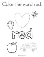 color red worksheet for preschool
