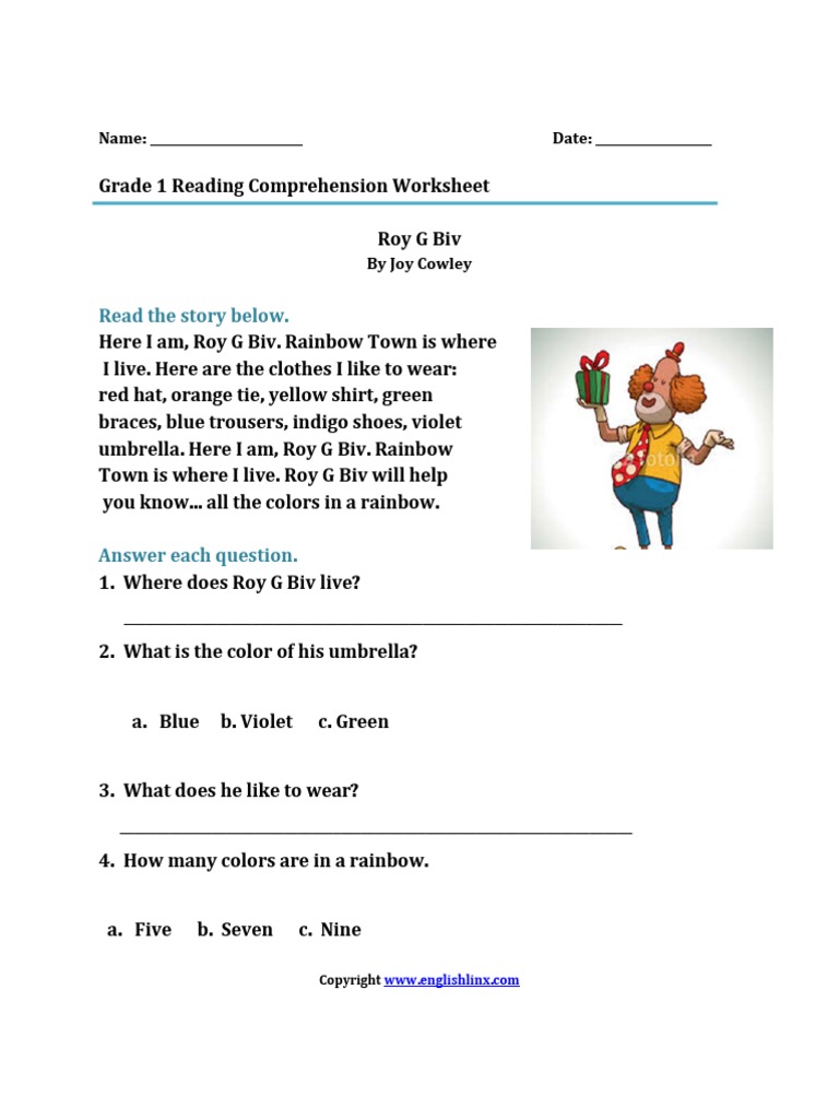1st Reading Roy G Biv | PDF