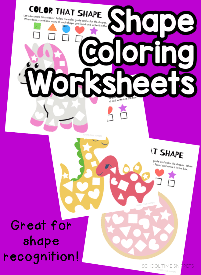 FREE Shape Coloring Worksheets | School Time Snippets