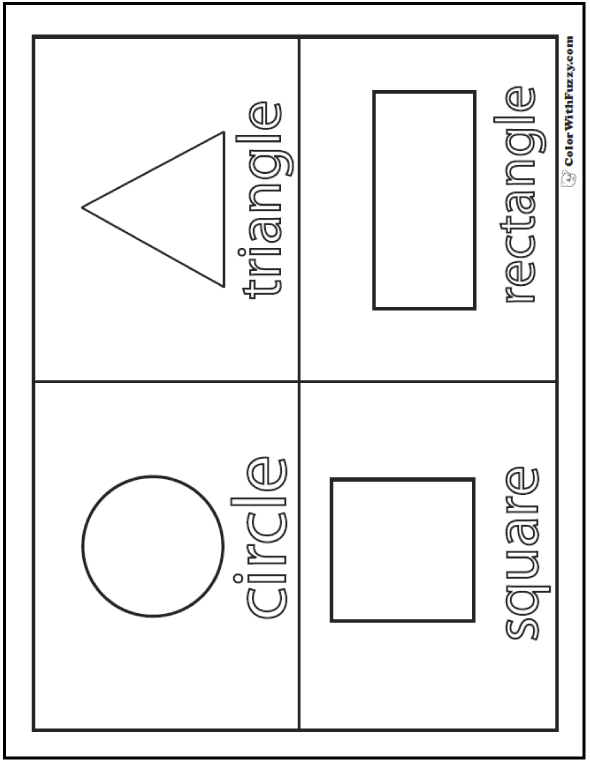 80+ Shape Coloring Pages ✨ Digital PDF, Squares, Circles, Triangles