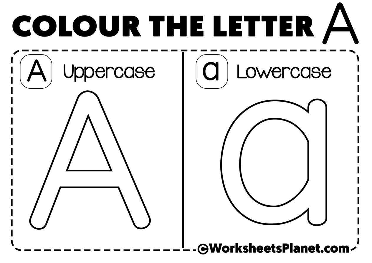 color the letter a worksheet