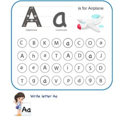 color the letter a worksheet