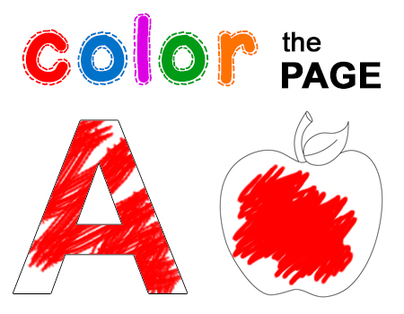 color the letter a worksheet