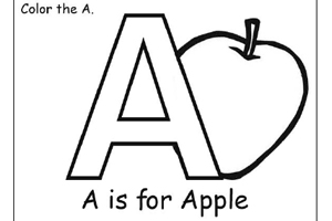 color the letter a worksheet