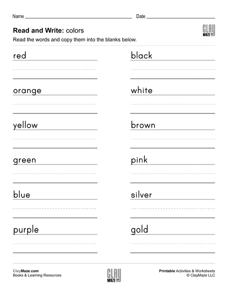 Read and Write Color Words | Homeschool Books, Math Workbooks and ...