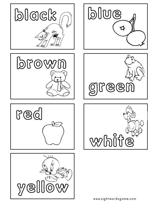 Color Worksheets - Sight Words, Reading, Writing, Spelling ...