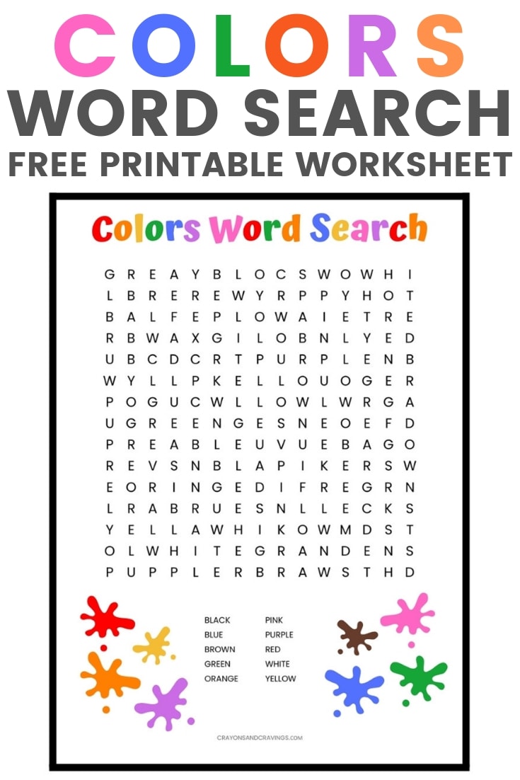 color words worksheet printable