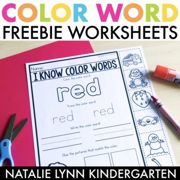FREE Color Words Worksheets - Natalie Lynn Kindergarten