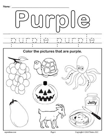 Color Purple Worksheet