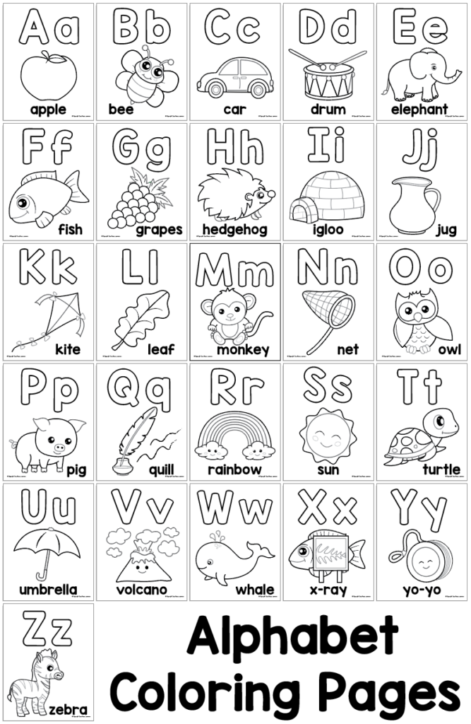 coloring alphabet worksheet