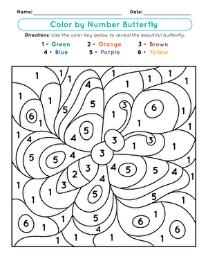 coloring by numbers worksheet