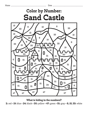 coloring by numbers worksheet