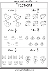 coloring fractions worksheet free