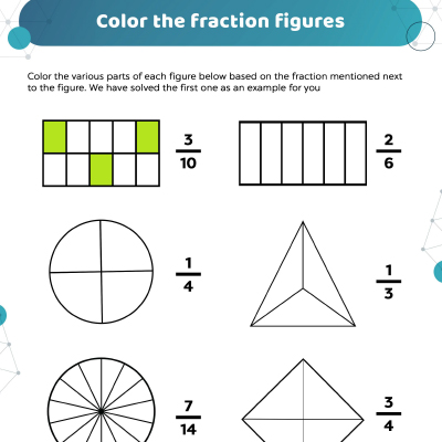 Fraction Worksheets: Color The Fractions | MomJunction