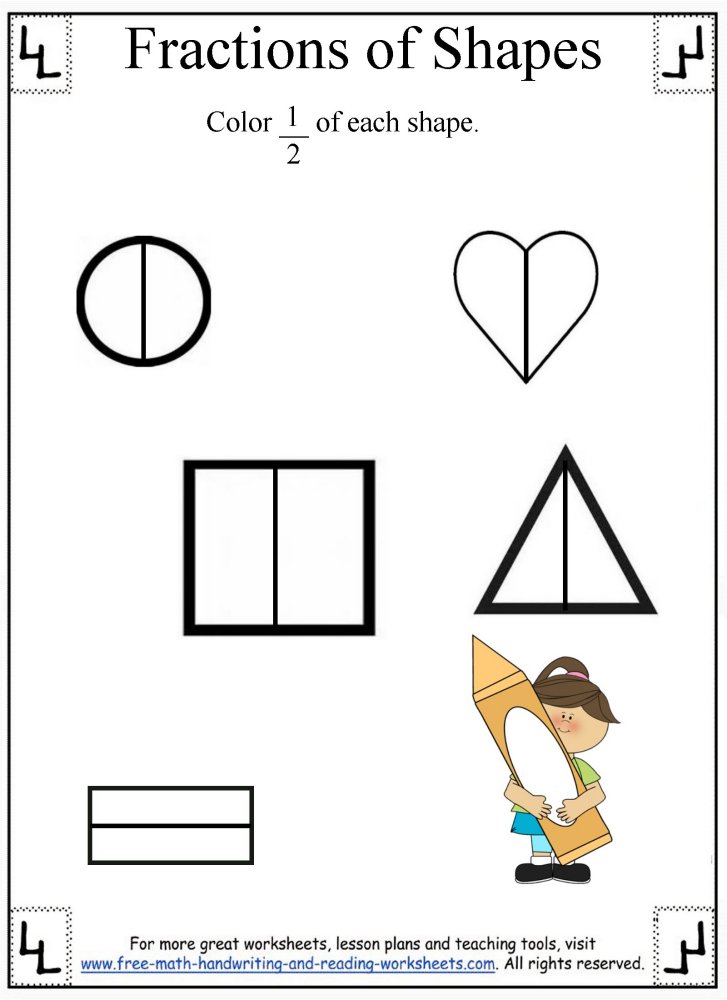 coloring fractions worksheet free