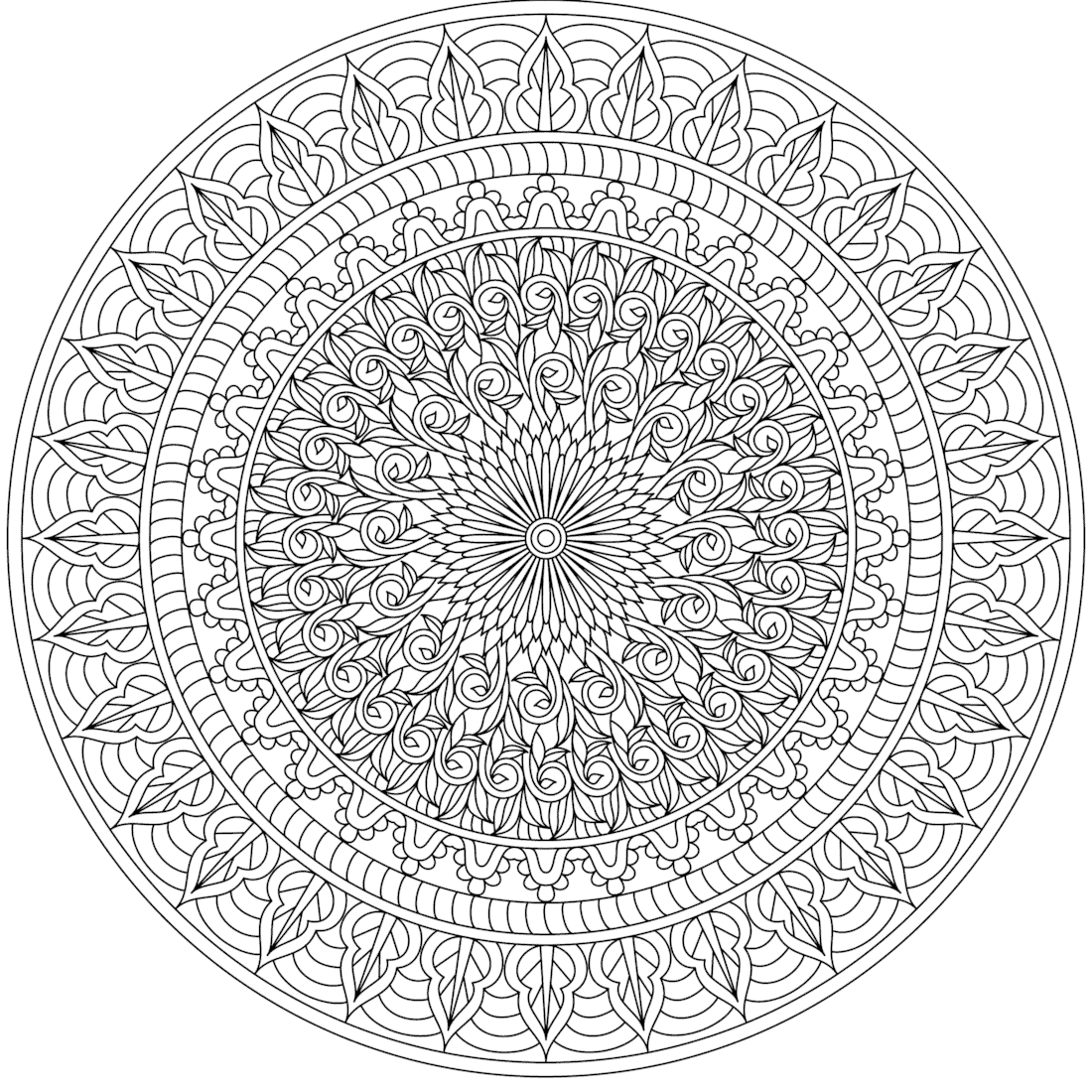 Free coloring pages for you to print - Monday Mandala