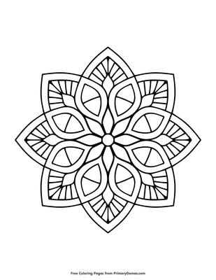 Floral Mandala Coloring Page • FREE Printable PDF from PrimaryGames