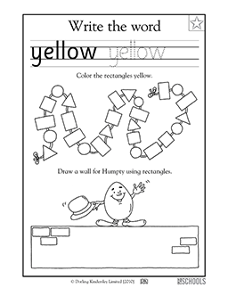 Coloring rectangles | Kindergarten Math Worksheet | GreatSchools