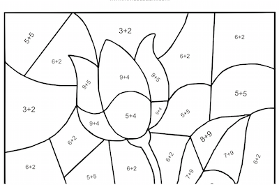 Addition Coloring Activities - Mosaic Pictures With Basic Addition