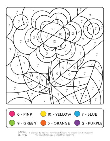 Spring Coloring by Number Worksheets - Itsy Bitsy Fun - Worksheets Library