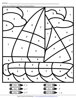Color-by-Number Worksheets