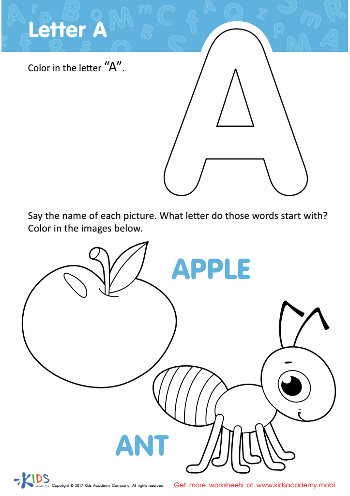 Letter A Printable: Letter A Coloring Sheet, Free Letter A ...