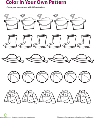 Color Patterns | Worksheet | Education.com